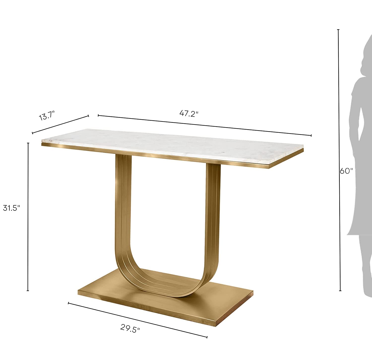 Gharaana Console Tables Cei Marble-Top Accent Console