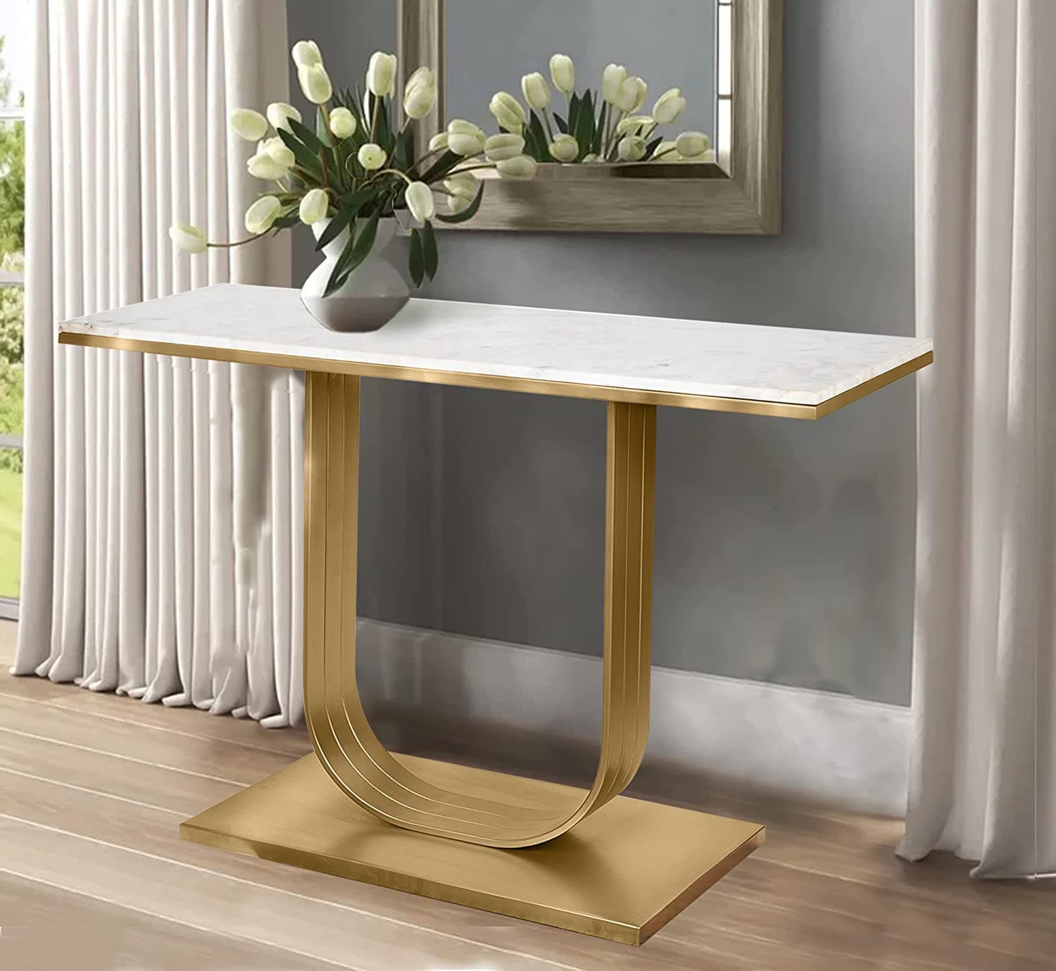 Gharaana Console Tables Cei Marble-Top Accent Console