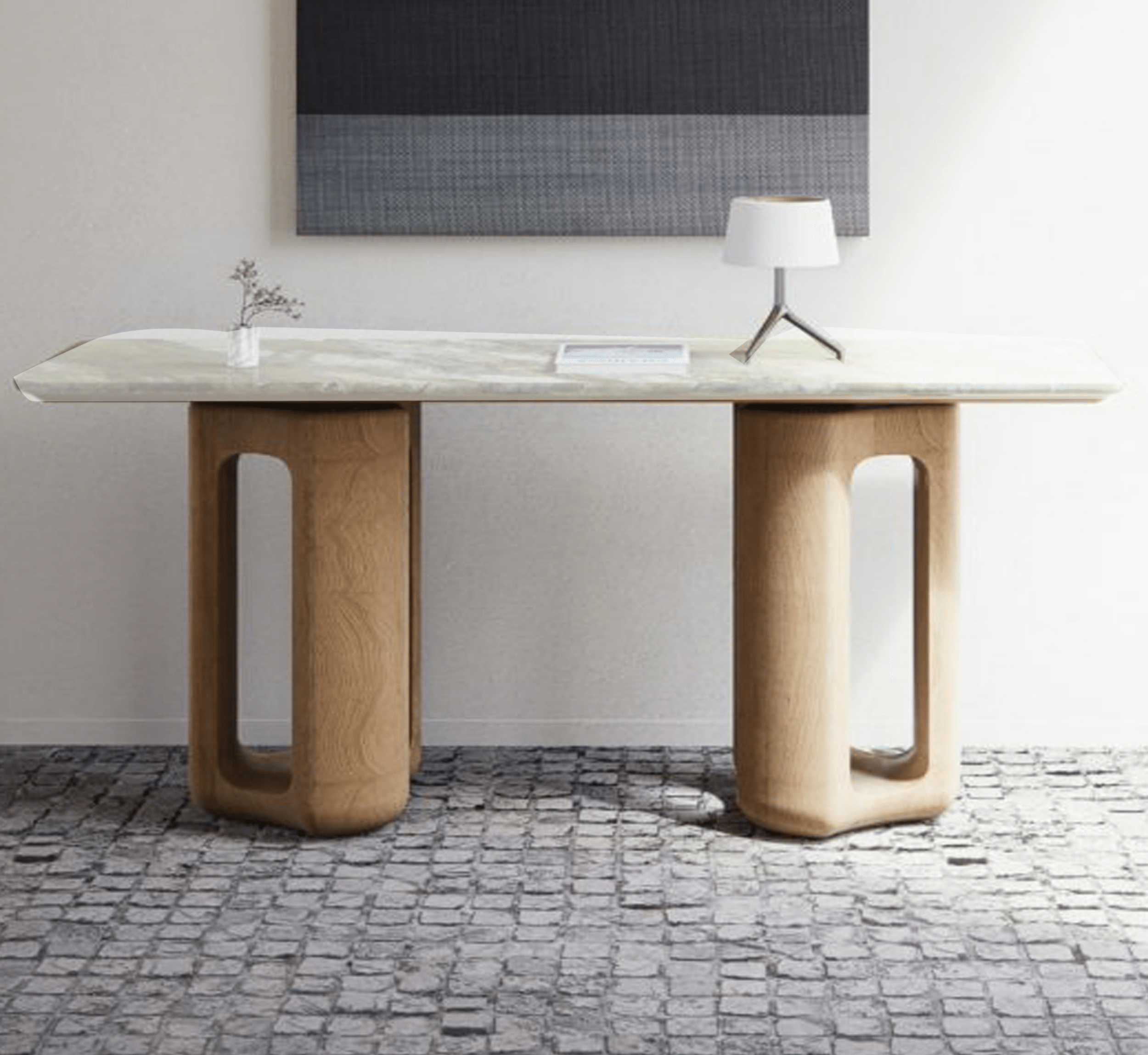 Gharaana Console Tables Leila Marble-Top Console Table