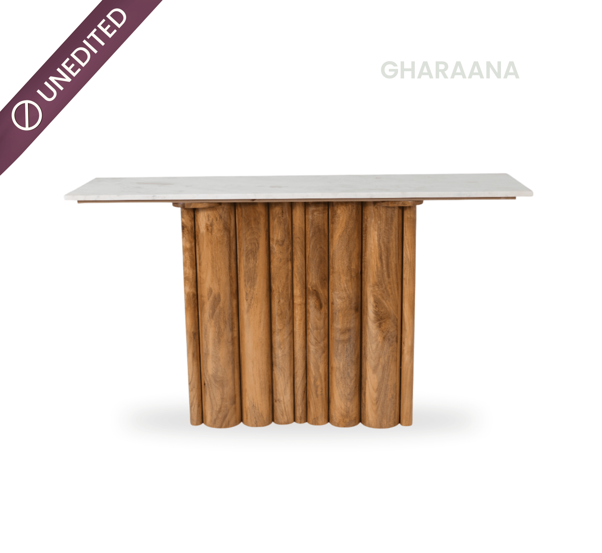 Sculpted Wooden Console Table - Console Tables - Gharaana