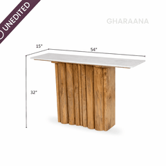 Sculpted Wooden Console Table - Console Tables - Gharaana