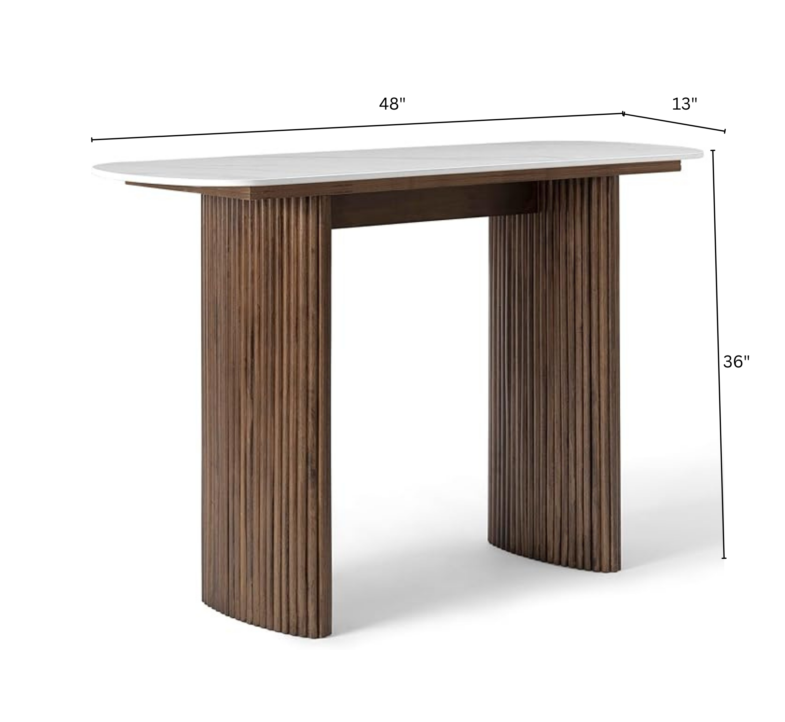 Gharaana Console Tables Sula Wooden Marble-Top Console Table