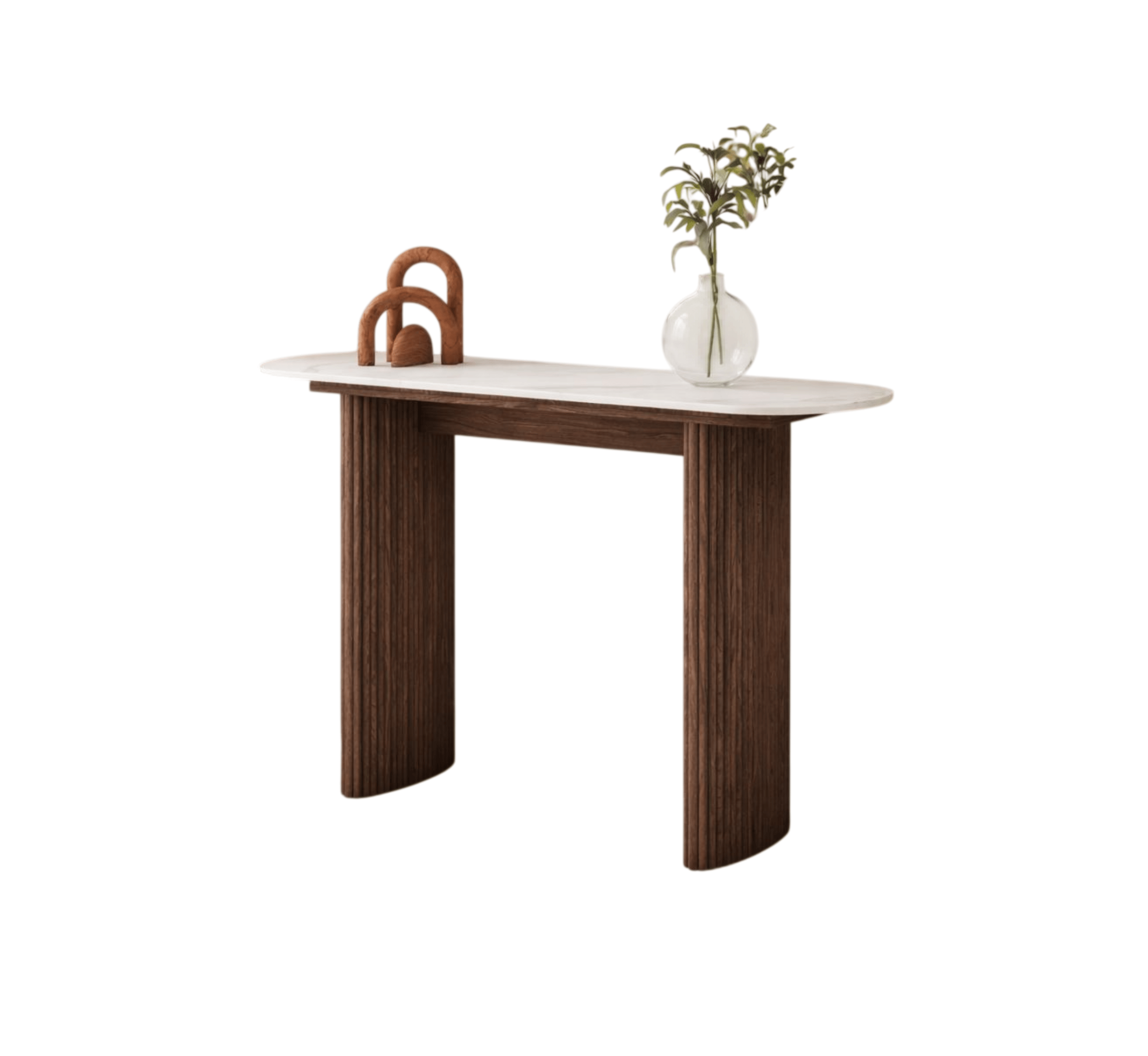 Gharaana Console Tables Sula Wooden Marble-Top Console Table
