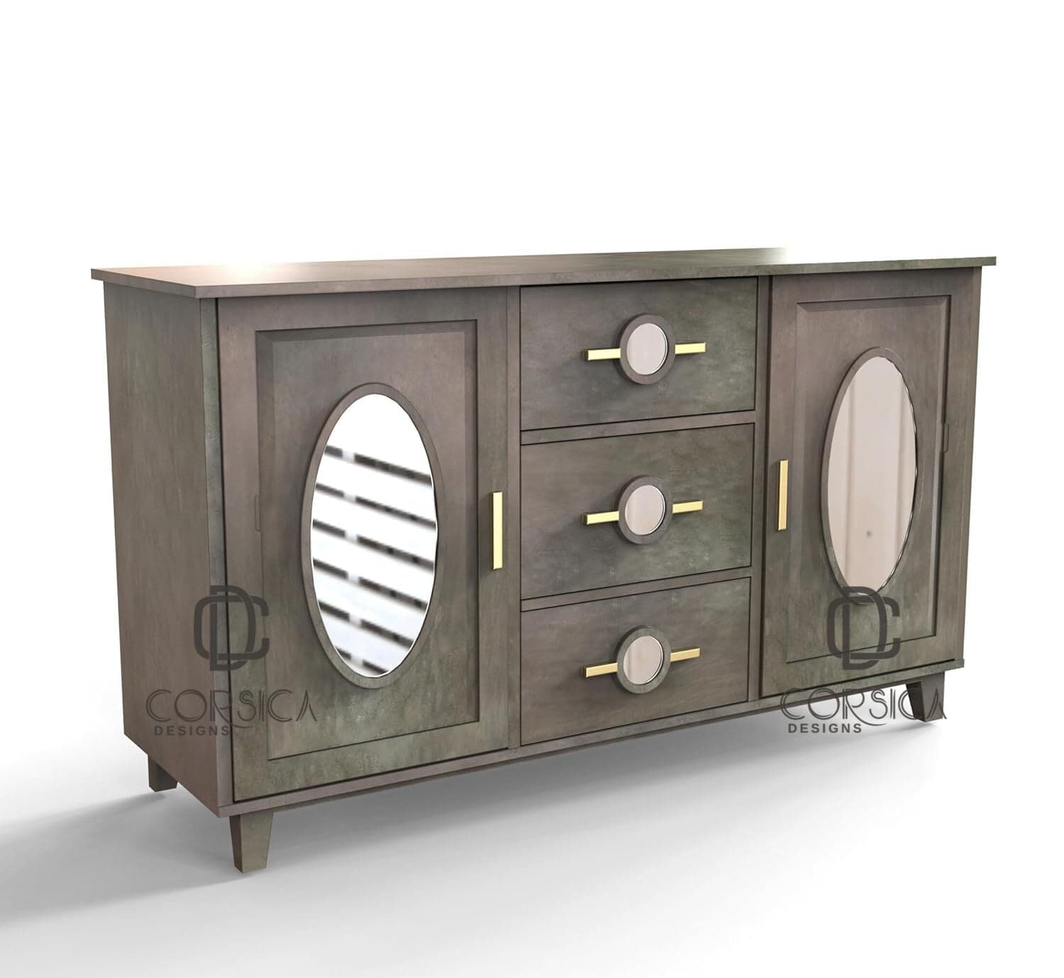 Gharaana Credenza Hutches Ethan Wooden 54" Sideboard