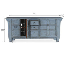 Melange Wooden 6FT Console - Credenza Hutches - Gharaana