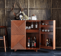 Gharaana Credenza Hutches Sloan 42" Wooden Bar Cabinet