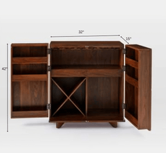 Gharaana Credenza Hutches Sloan 42" Wooden Bar Cabinet