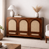 Vyut Wooden 54" Crockery Cabinet - Credenza Hutches - Gharaana