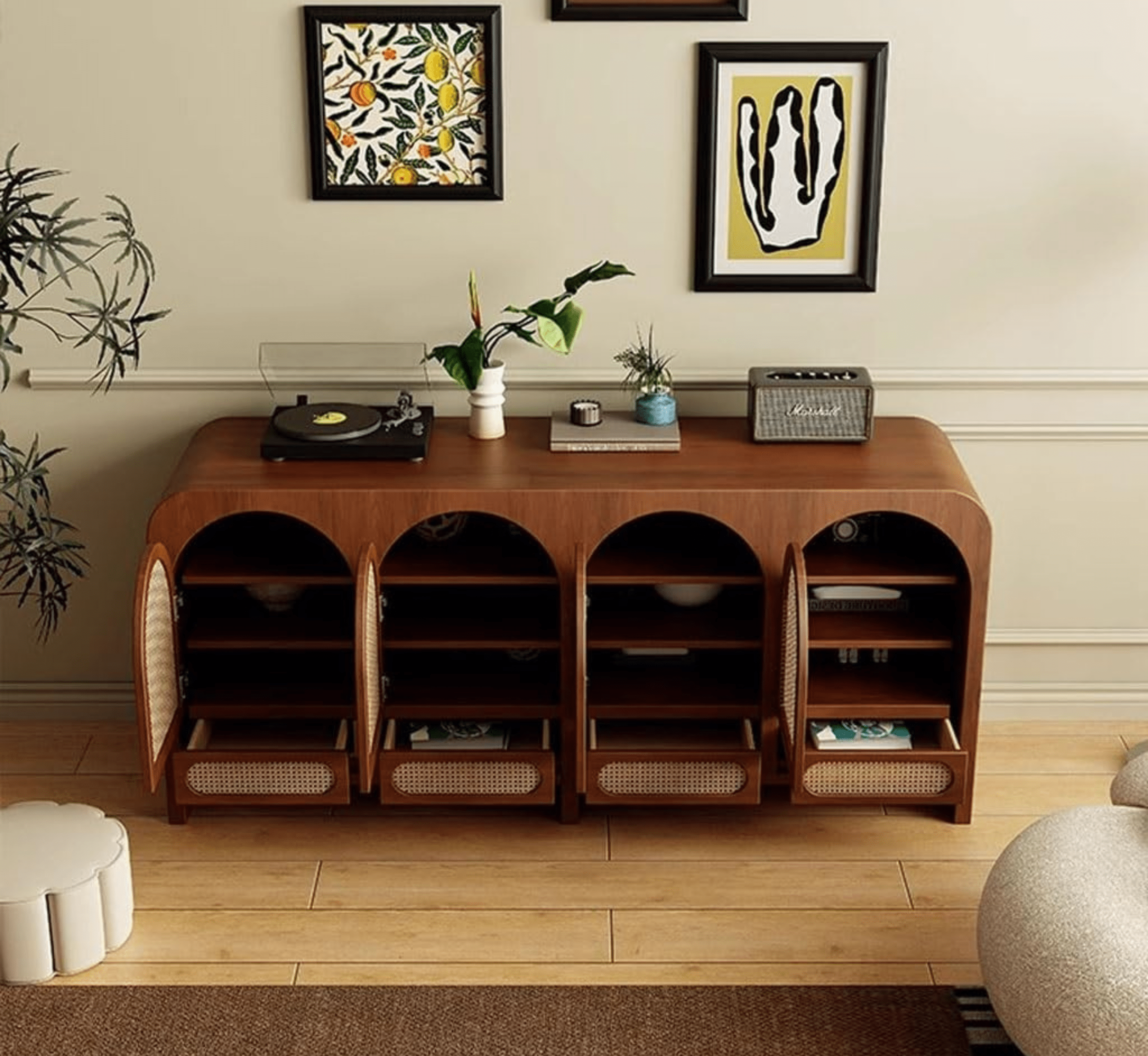 Gharaana Credenza Hutches Vyut Wooden 70" Crockery Cabinet