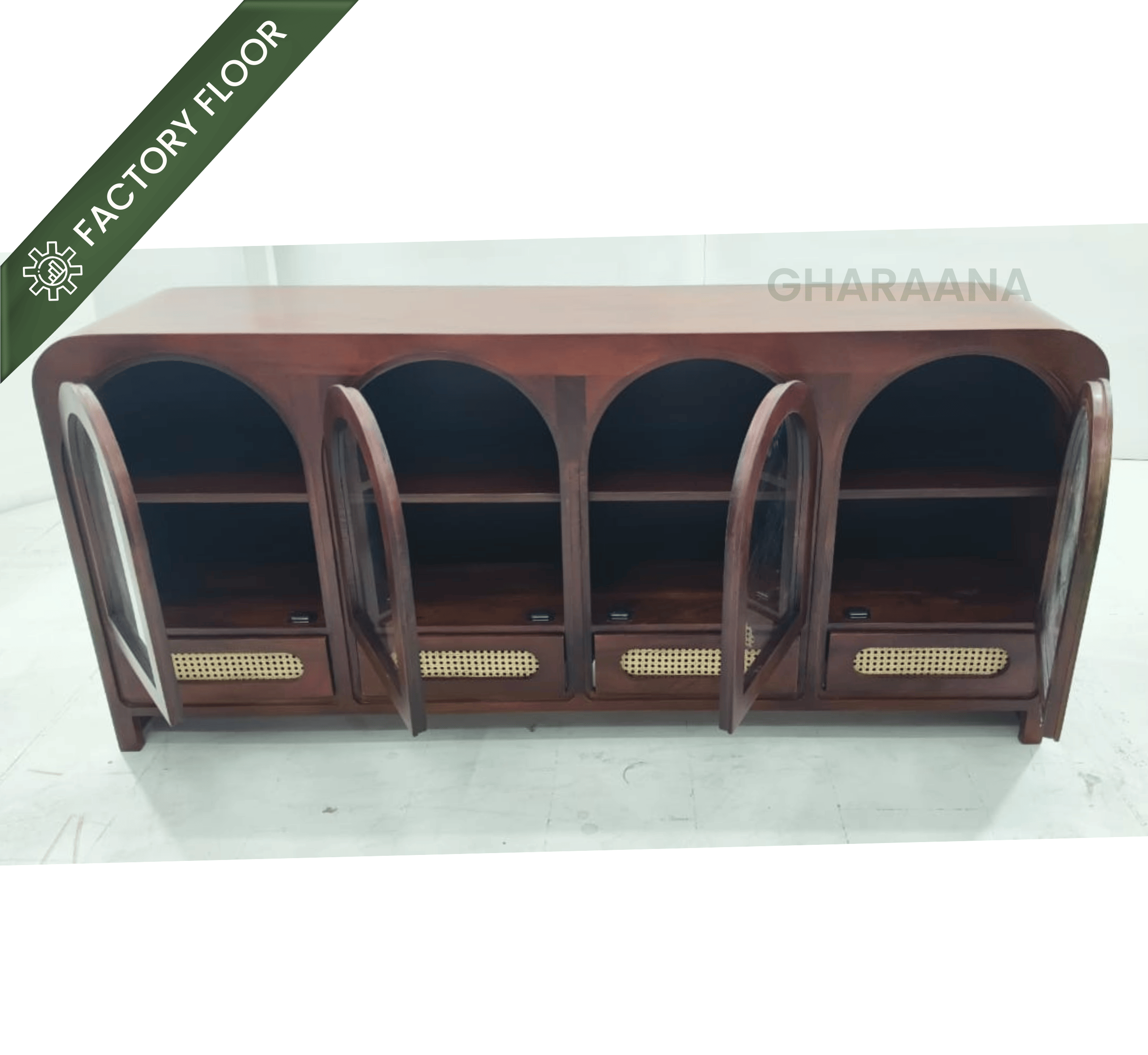 Gharaana Credenza Hutches Vyut Wooden 70" Crockery Cabinet
