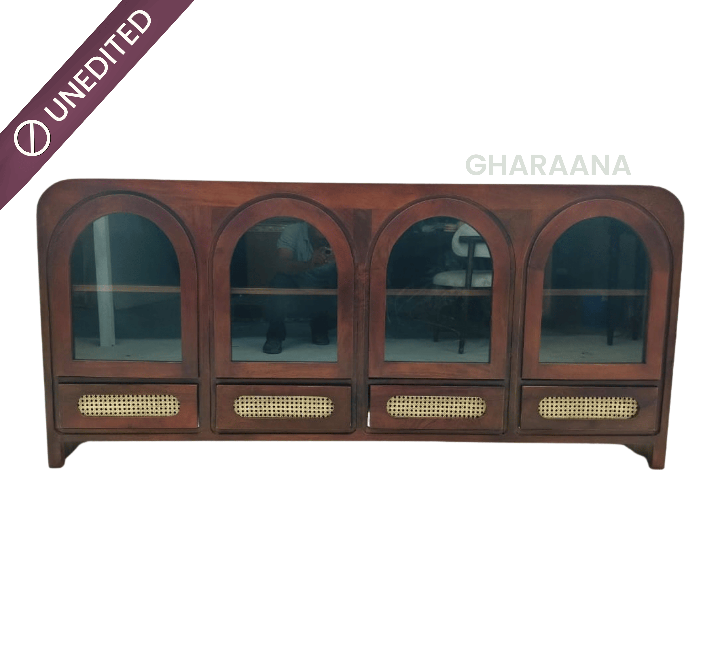 Gharaana Credenza Hutches Vyut Wooden 70" Crockery Cabinet
