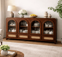 Gharaana Credenza Hutches Vyut Wooden 70" Crockery Cabinet