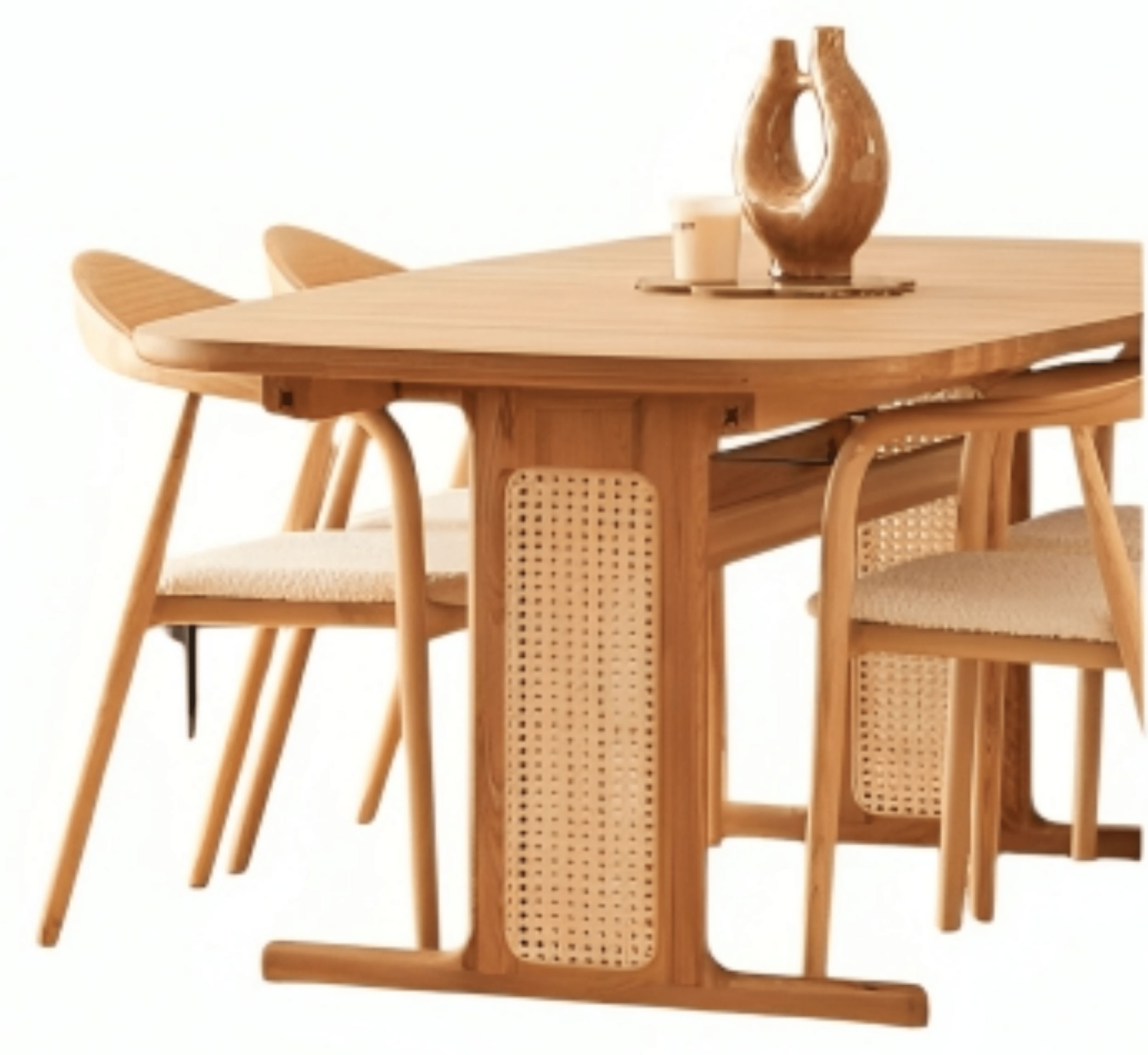 Gharaana Dining Set 4-Seater Set Harmony Wooden Dining Table Set