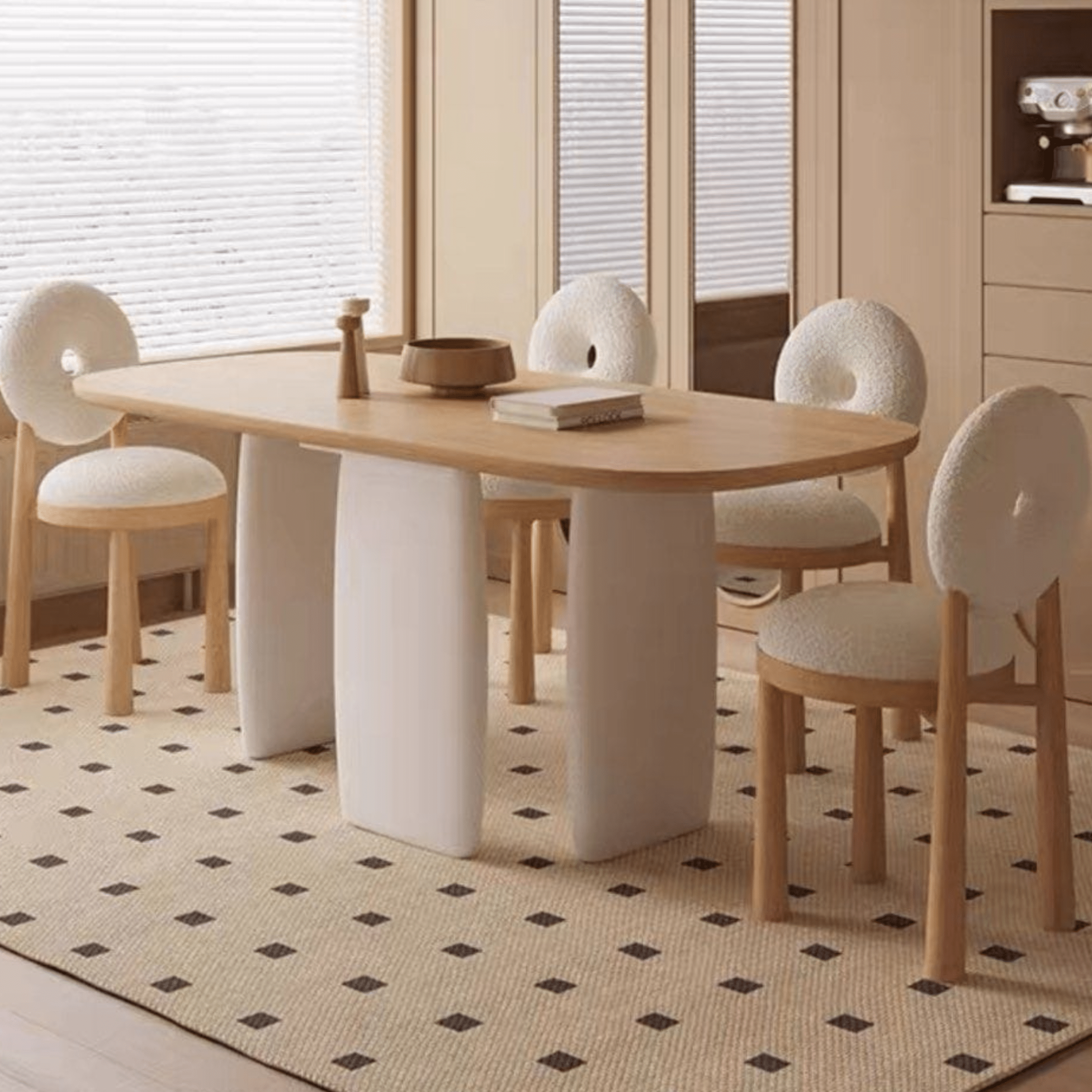 Gharaana Dining Set 6-Seater Set Ohana Wooden 6-Seater Dining Table Set