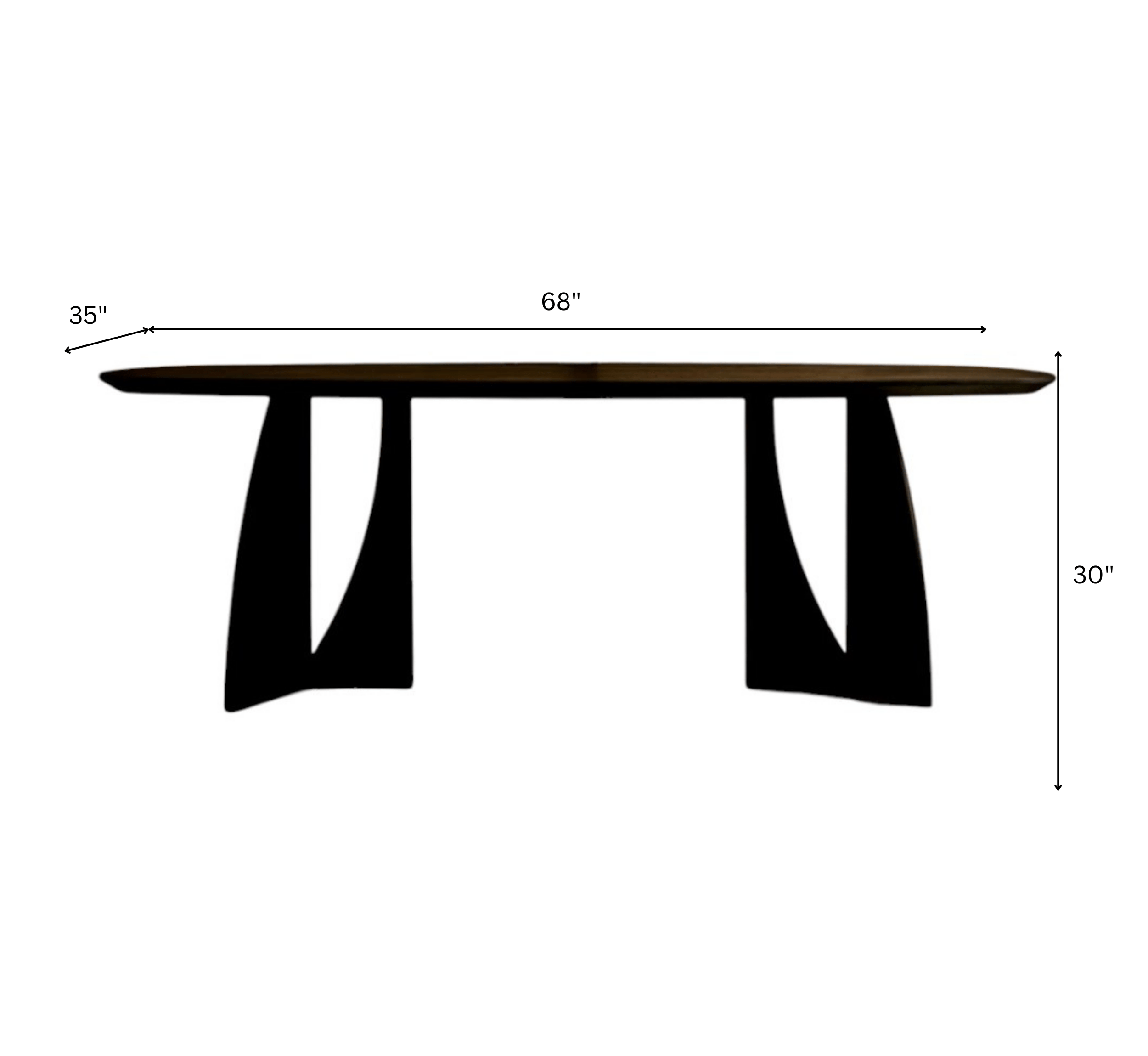 Gharaana Dining Set Crescent Wooden 6-Seater Dining Table Set
