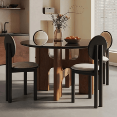 Gharaana Dining Set Graham Glass-Top Dining Table Set