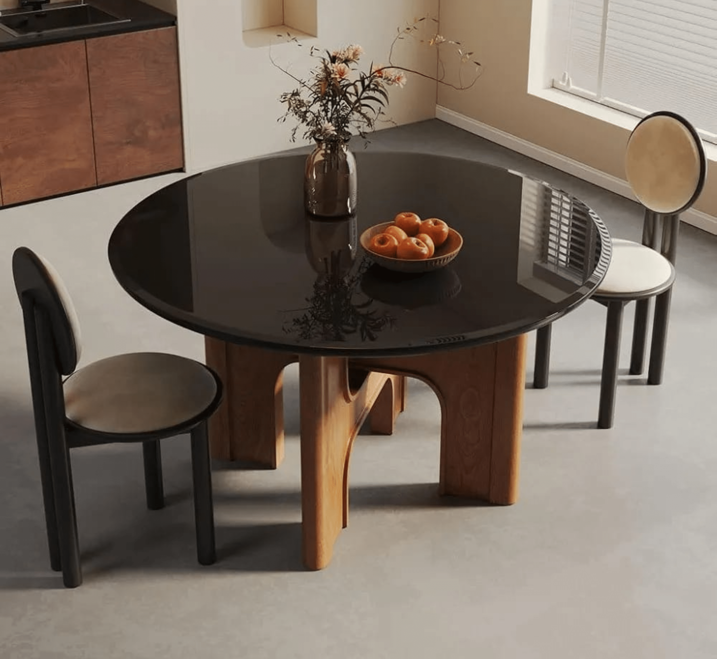 Gharaana Dining Set Graham Glass-Top Dining Table Set