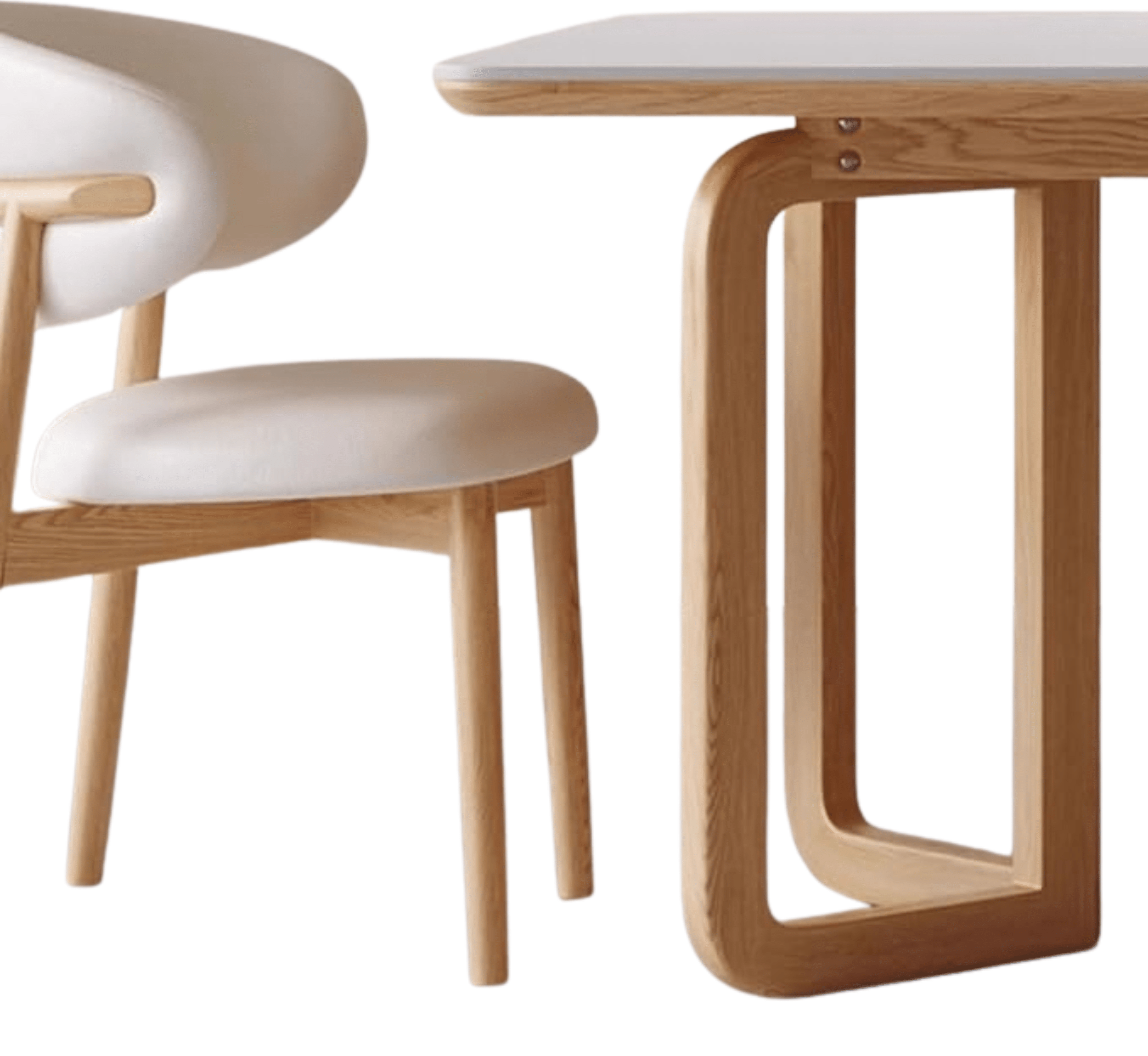 Gharaana Dining Set Leila Marble-Top Wooden Dining Table Set