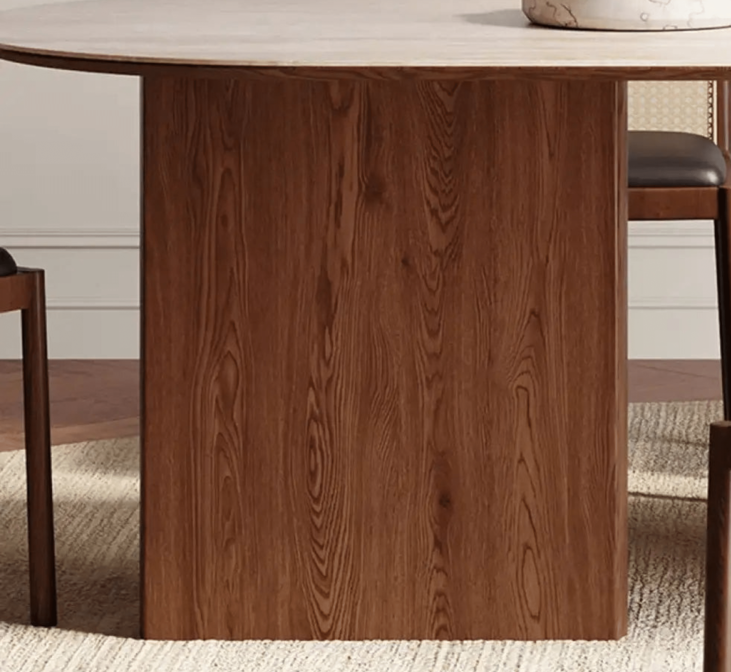 Gharaana Dining Set Lok Marble-Top Wooden Dining Table Set