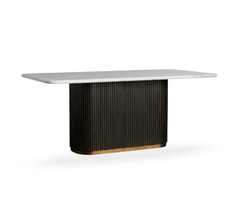 Gharaana Dining Set Opal Marble-Top Wooden Dining Table Set