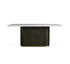 Gharaana Dining Set Opal Marble-Top Wooden Dining Table Set