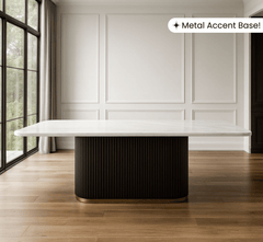 Gharaana Dining Set Opal Marble-Top Wooden Dining Table Set