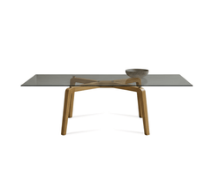 Gharaana Dining Set Savi Glass-Top Wooden Dining Table Set