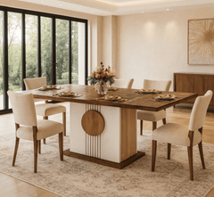 Gharaana Dining Set Sunburst Wooden Dining Table Set