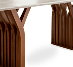 Gharaana Dining Set Verona Marble-Top Wooden Dining Table Set