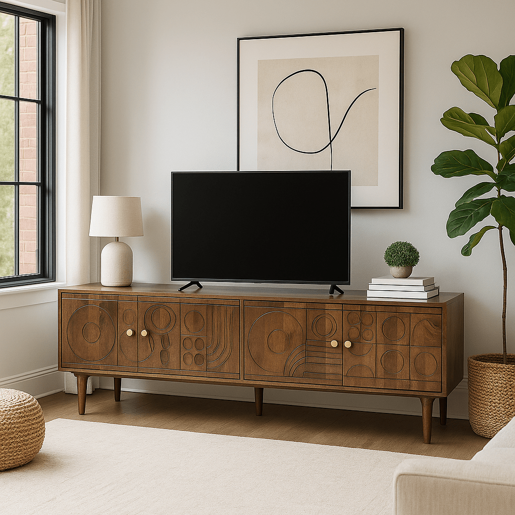 Gharaana Entertainment Centers & TV Stands Aks Wooden 6FT TV Console