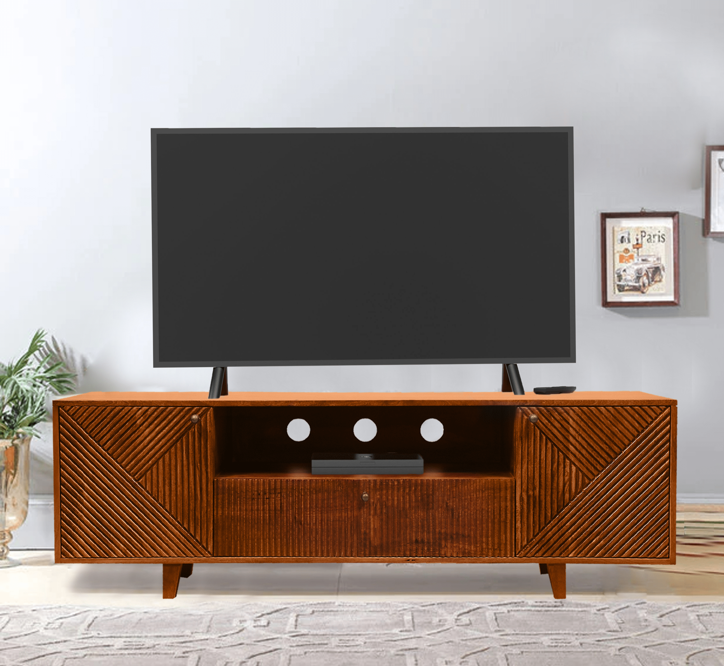 Gharaana Entertainment Centers & TV Stands Sloan Wooden TV Cabinet