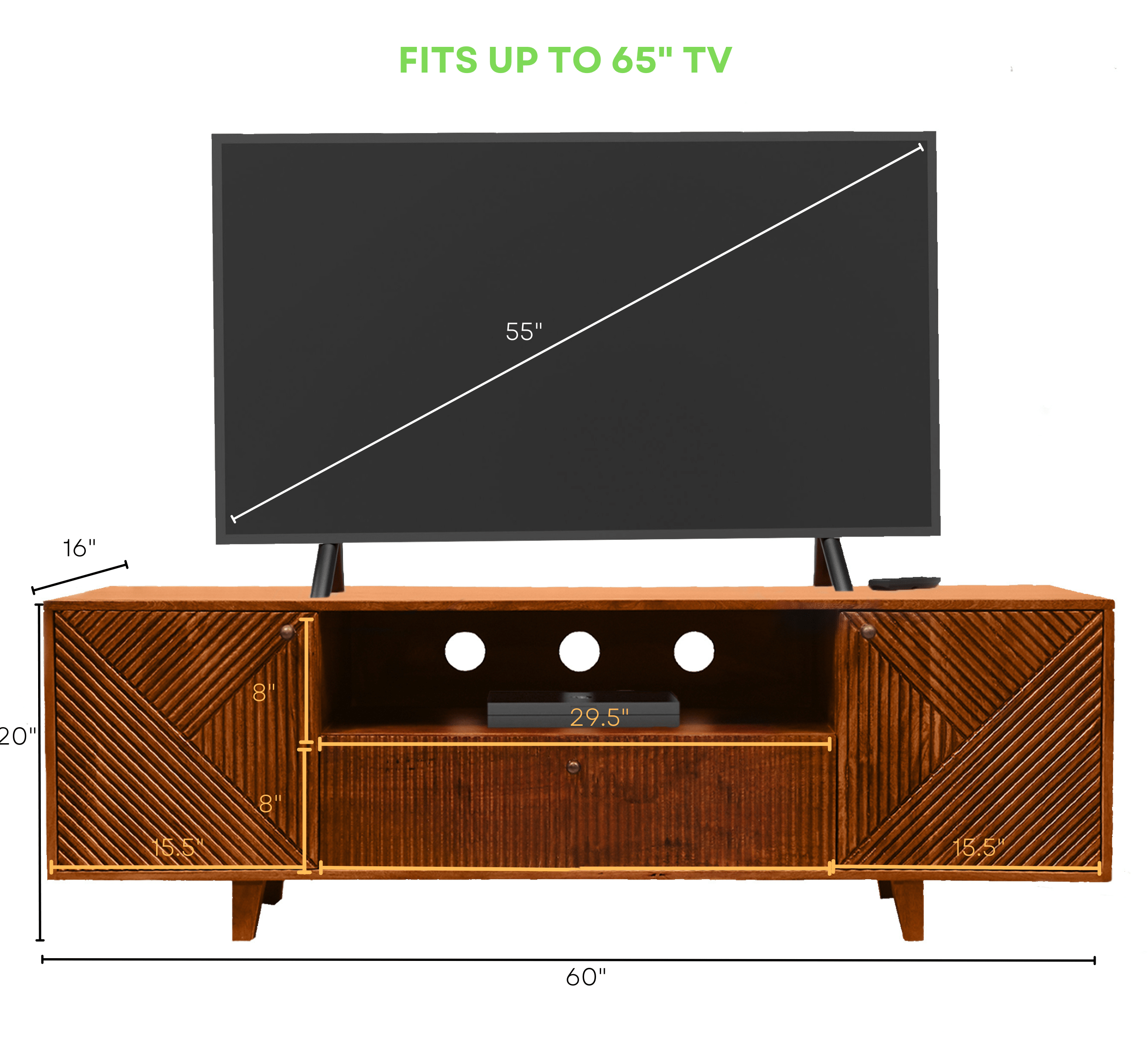 Gharaana Entertainment Centers & TV Stands Sloan Wooden TV Cabinet