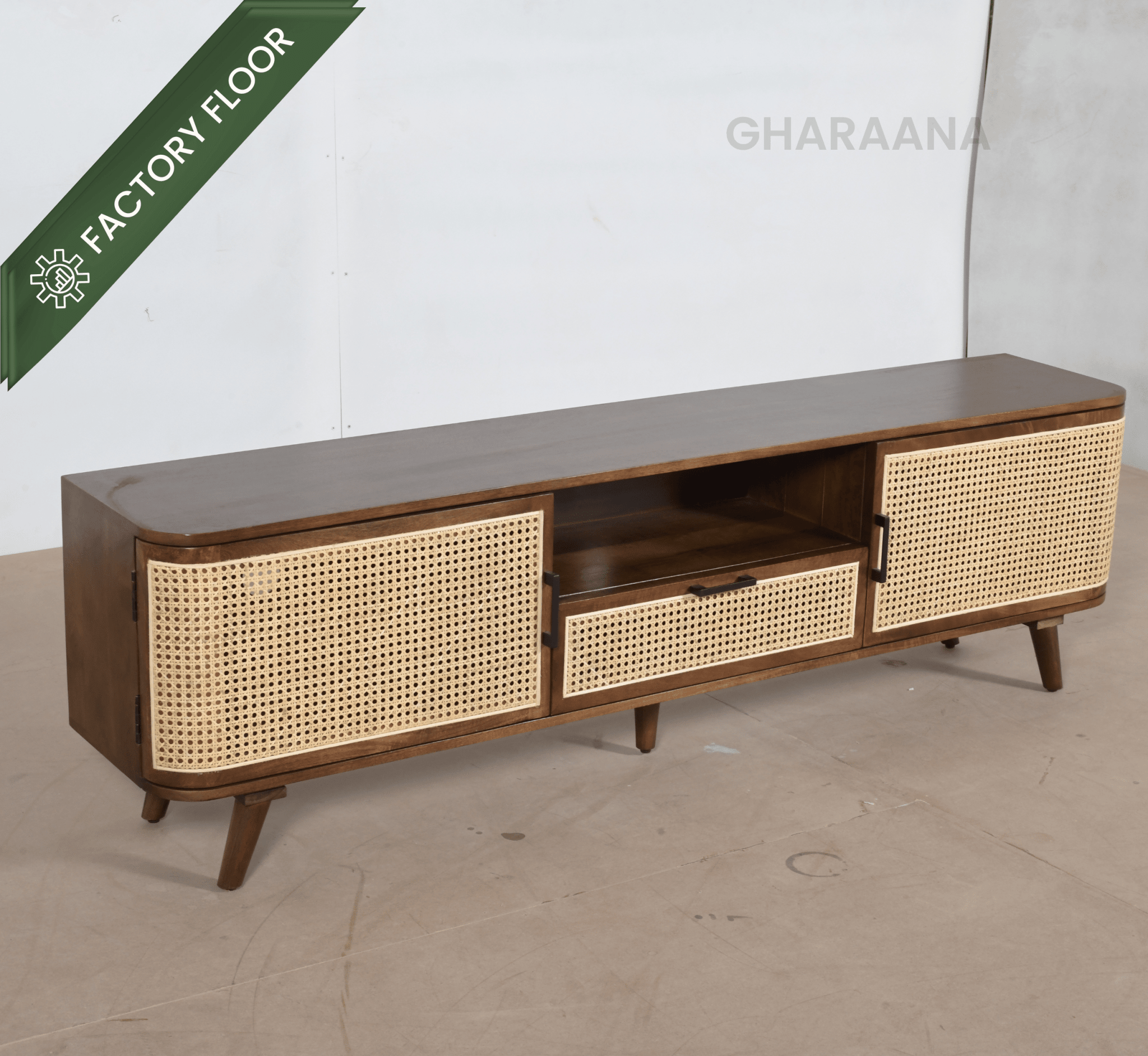 Vyut Wooden 6FT TV Console - Entertainment Centers & TV Stands - Gharaana