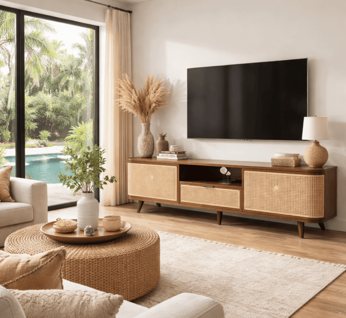 Vyut Wooden 6FT TV Console - Entertainment Centers & TV Stands - Gharaana
