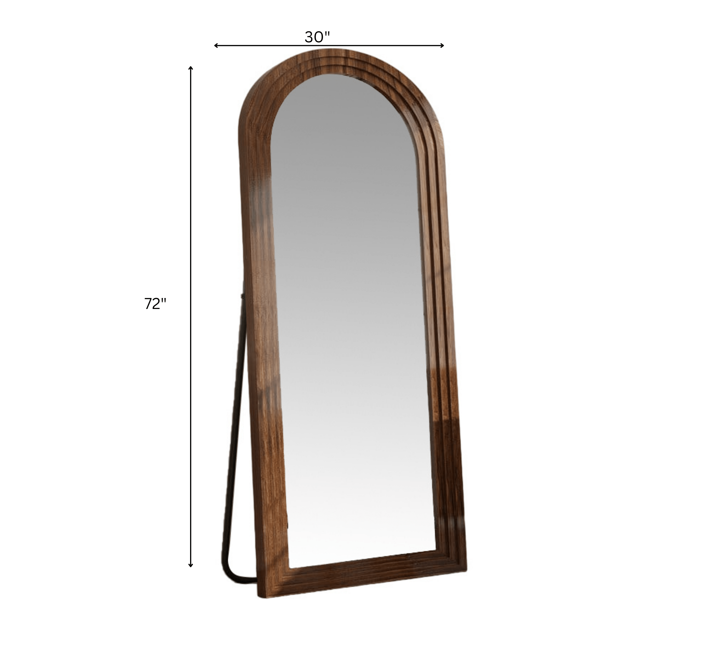 Gharaana Mirrors Arched Wooden 6FT Mirror with Stand