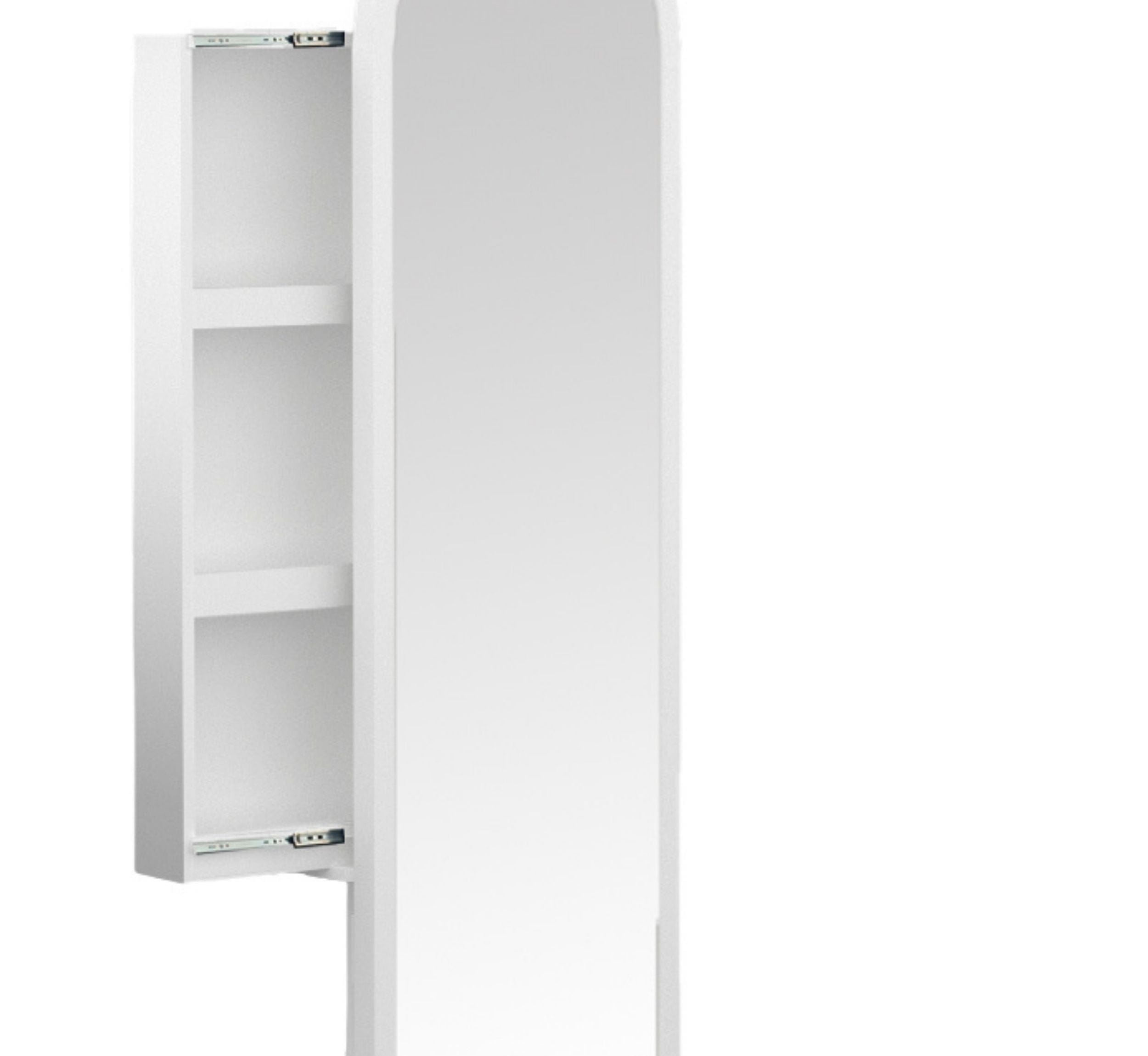 Gharaana Mirrors Arched Wooden Full-Length Mirror with Storage