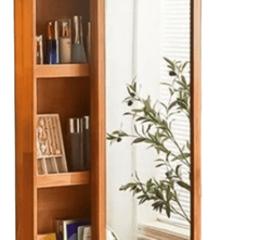 Arched Wooden Full - Length Mirror with Storage - Mirrors - Gharaana