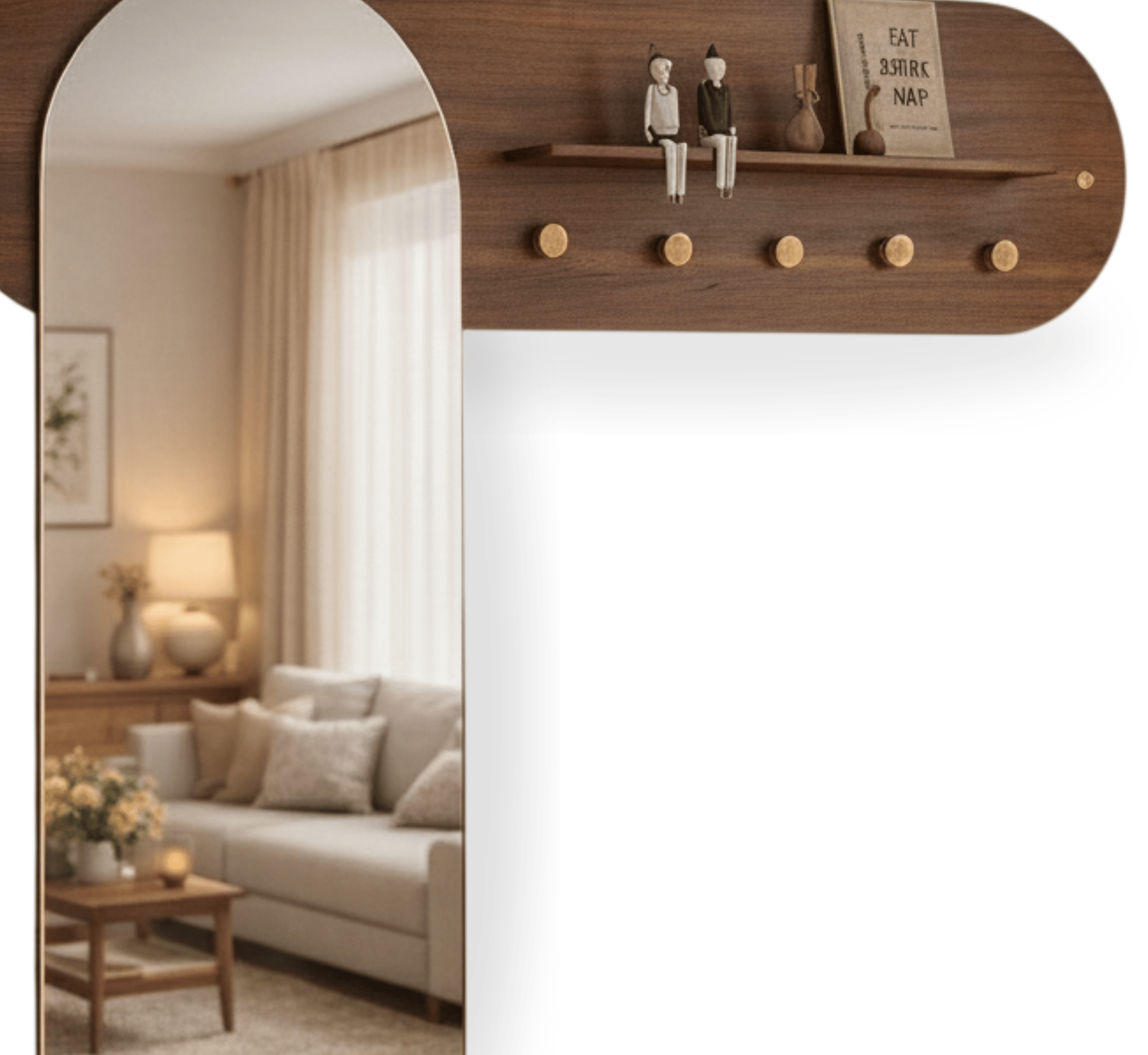 Gharaana Mirrors Busa Wooden Full-Length Mirror