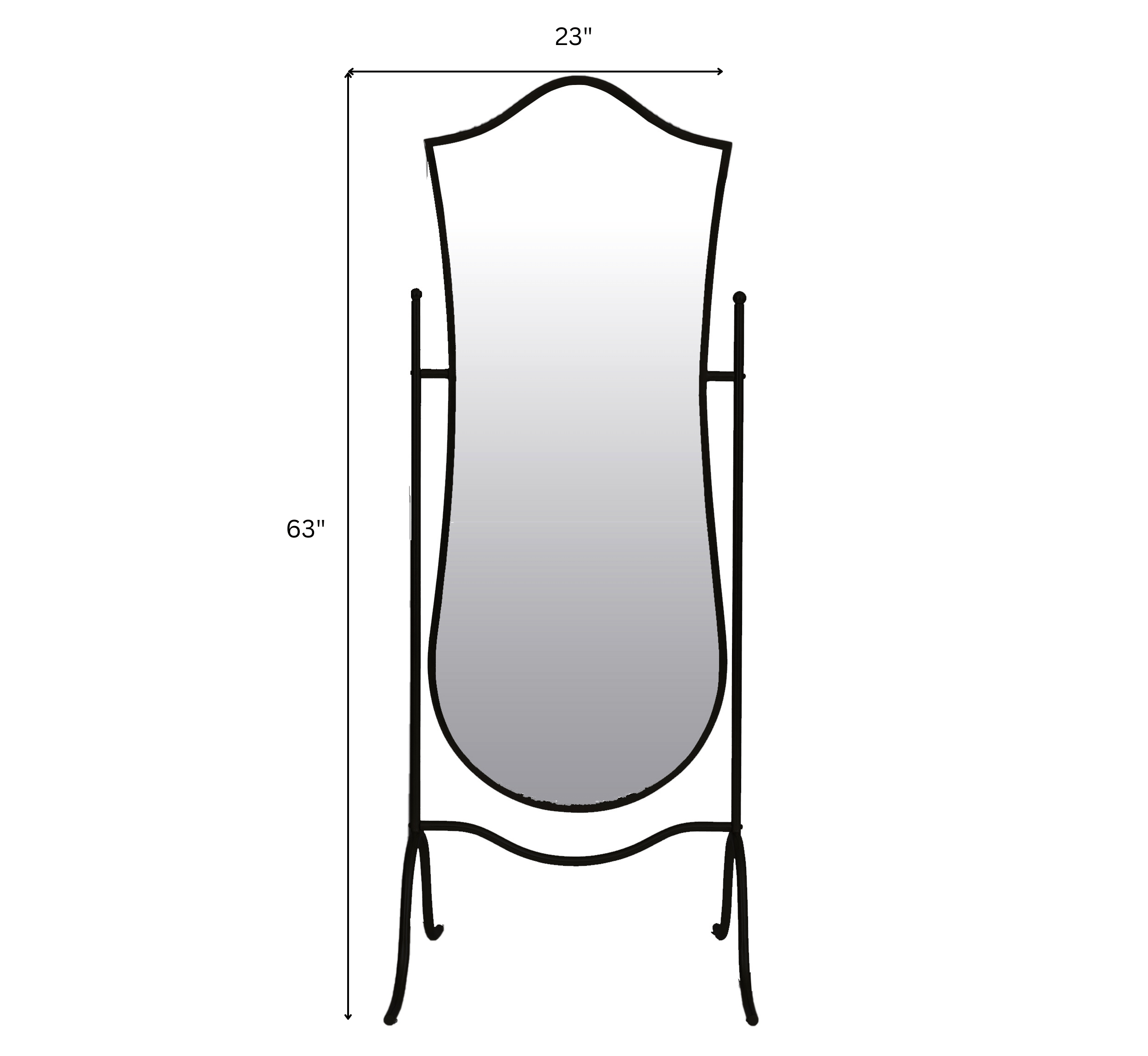 Gharaana Mirrors Luxe Cheval Metal Full-length Mirror with Stand