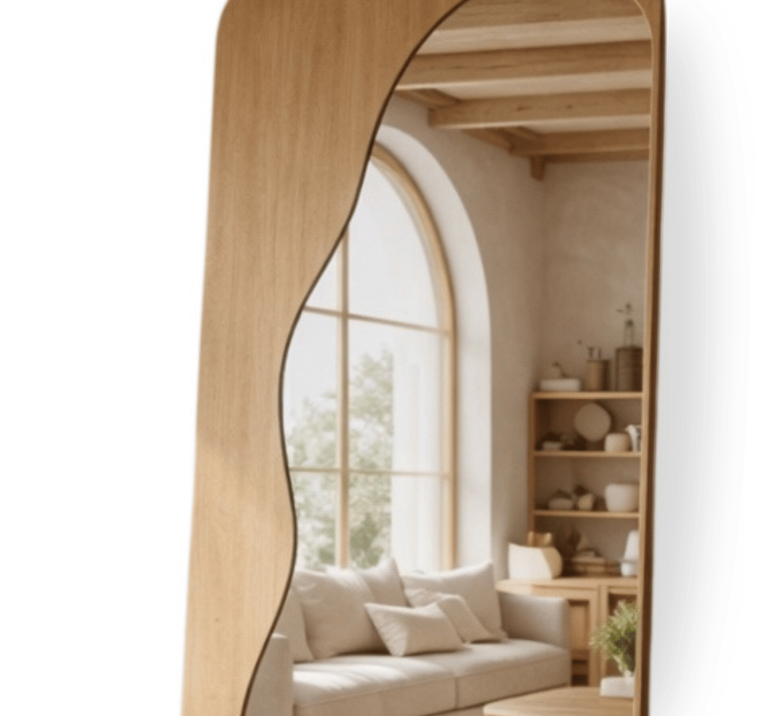 Gharaana Mirrors Olivia Wooden 6FT Floor Mirror