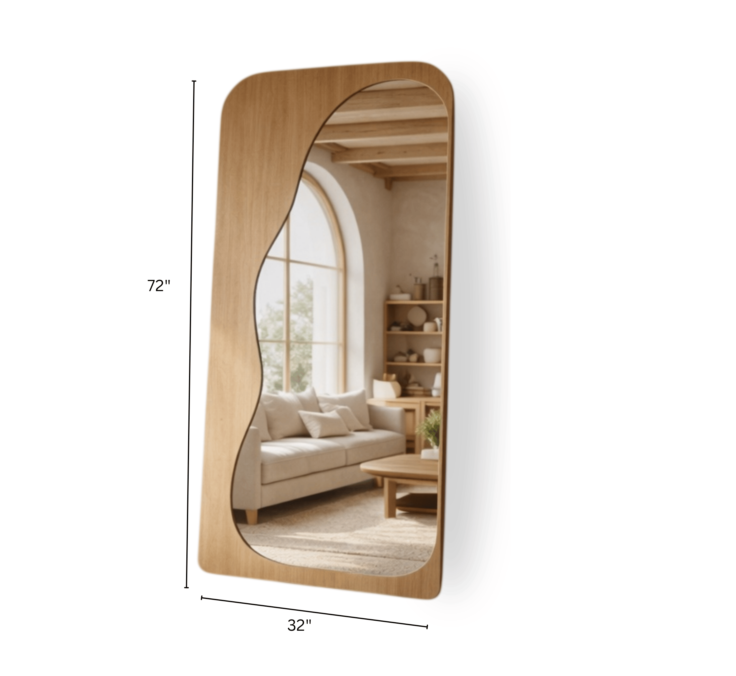 Gharaana Mirrors Olivia Wooden 6FT Floor Mirror