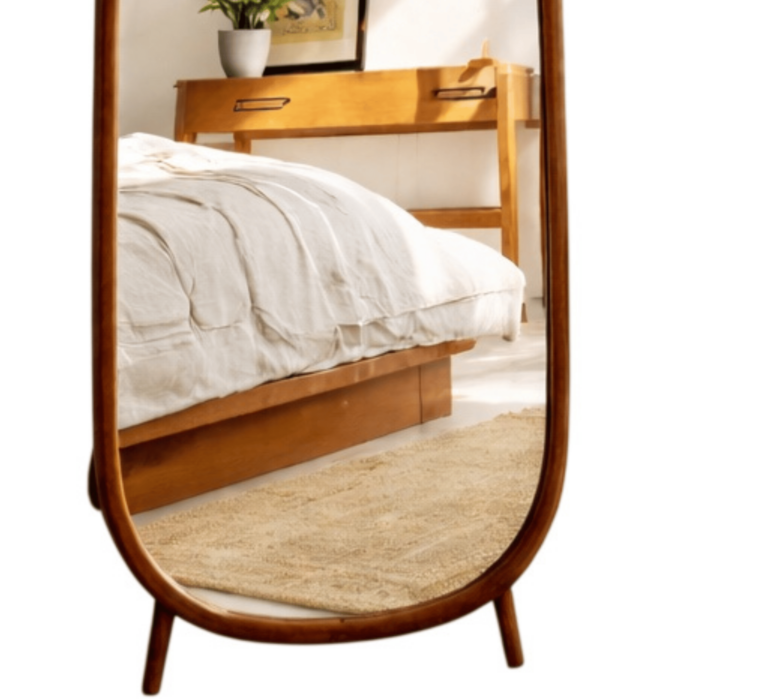Gharaana Mirrors Piazza Wooden Full-Length Floor Mirror