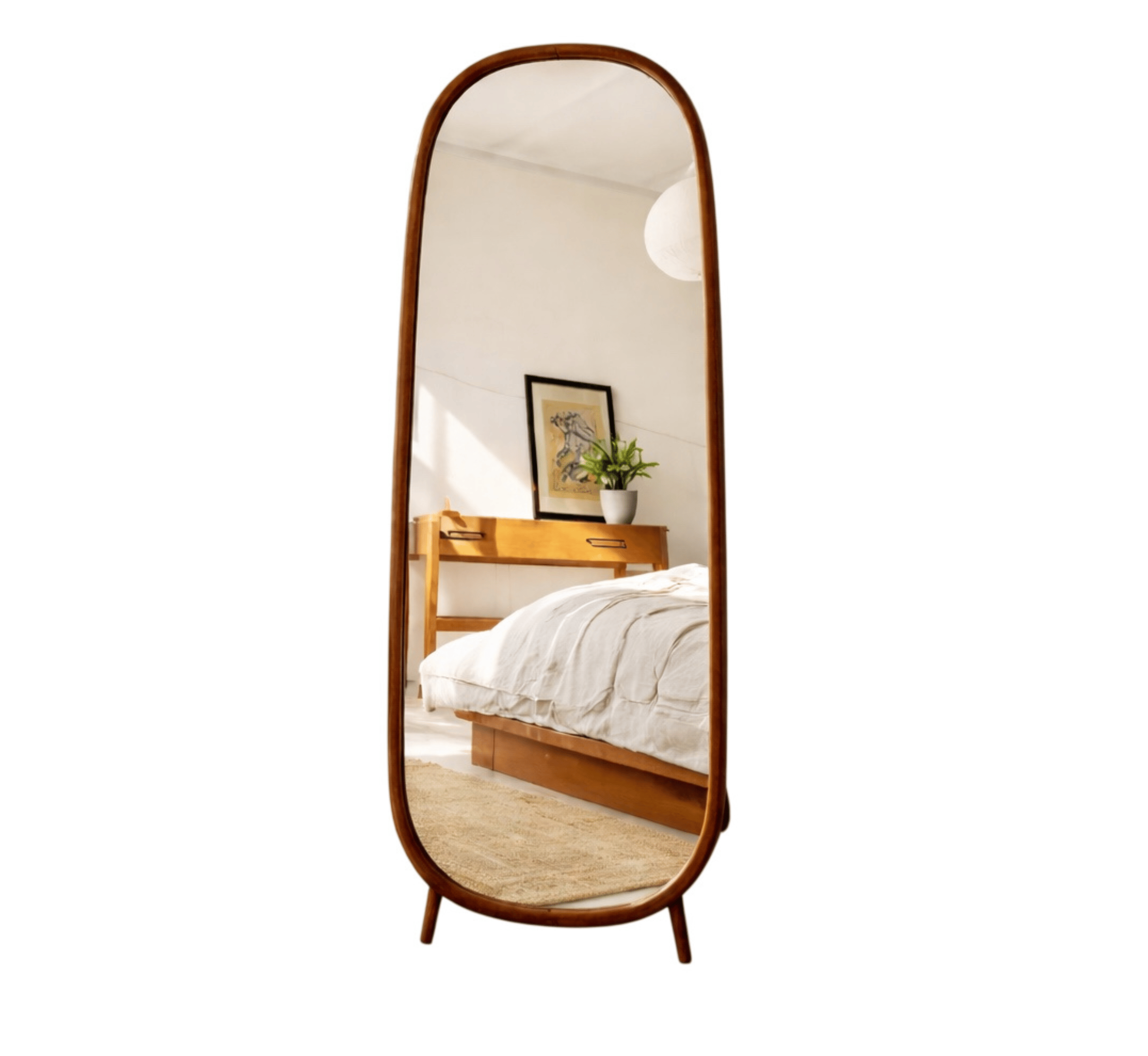 Gharaana Mirrors Piazza Wooden Full-Length Floor Mirror