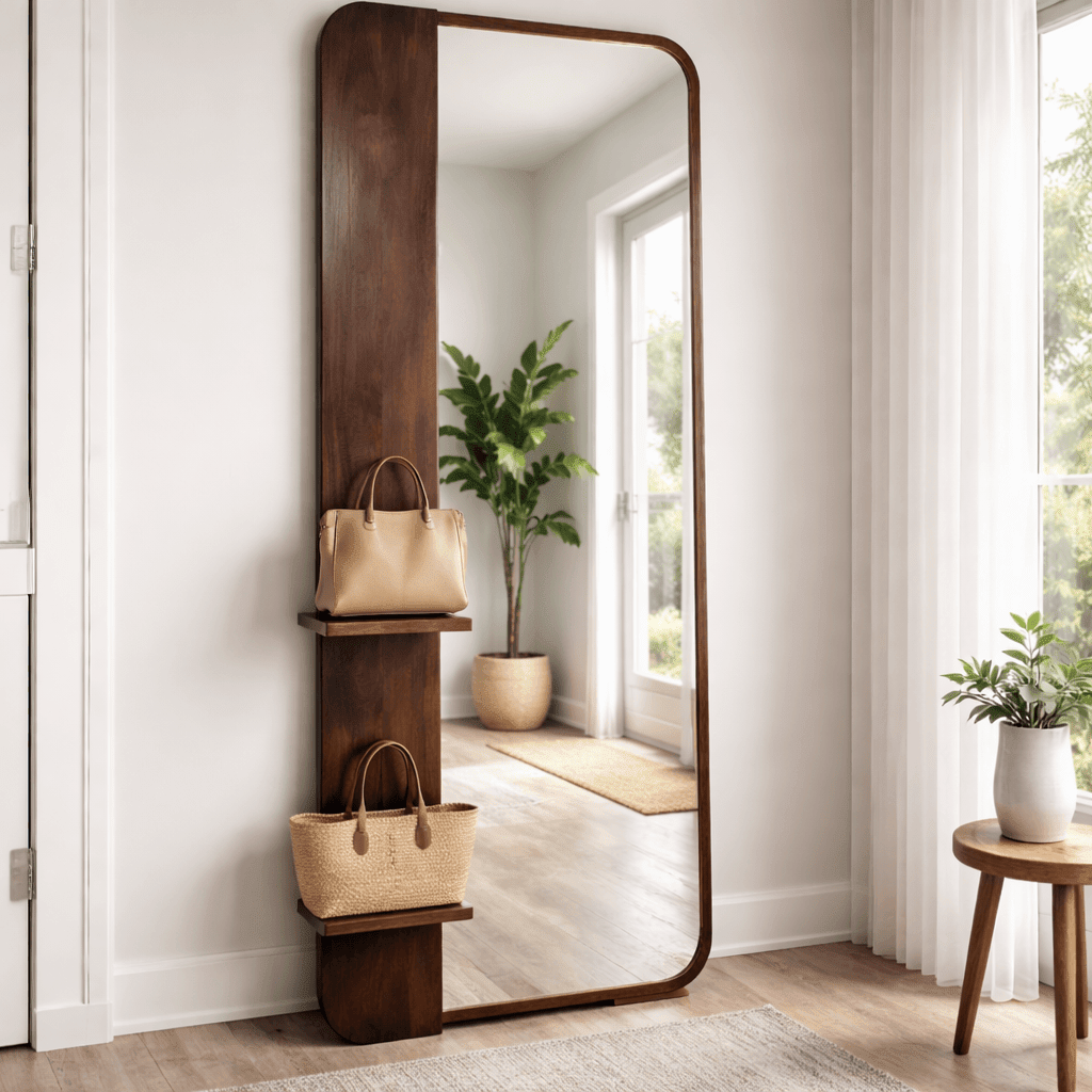 Solitano Wooden Full - Length Mirror - Mirrors - Gharaana