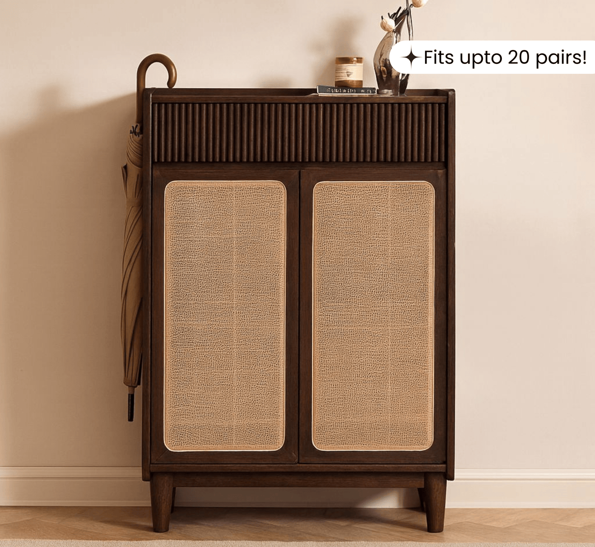 Gharaana Shoe Racks Helen Wooden Full Size Shoe Cabinet