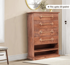 Gharaana Shoe Racks Rhombus Wooden 6-Tier Shoe Cabinet