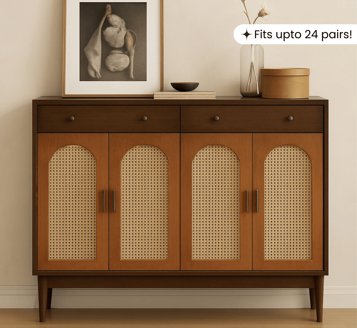 Gharaana Shoe Racks Tira Wooden Full Size Shoe Cabinet