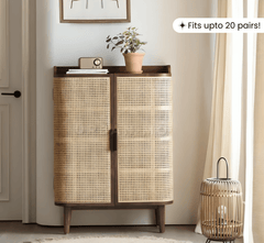 Gharaana Shoe Racks Vyut 45" Wooden Shoe Cabinet