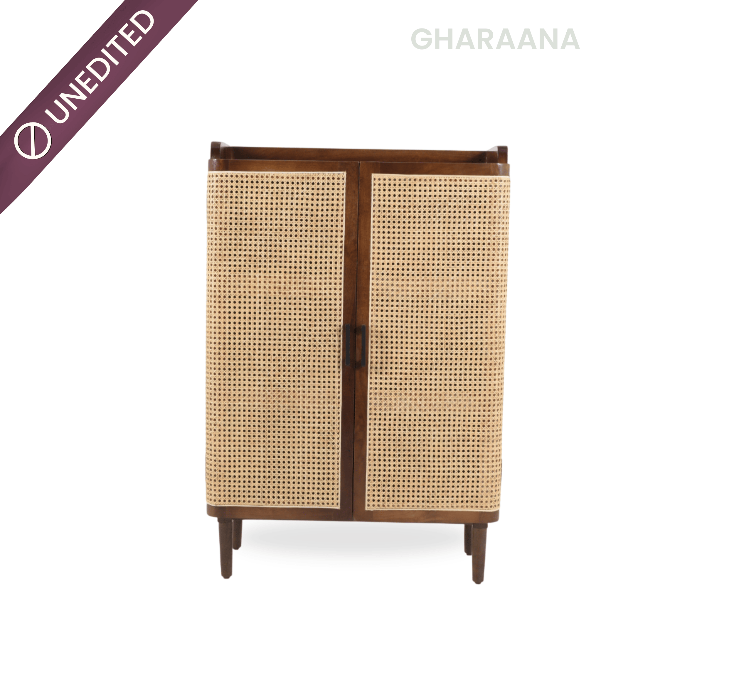 Gharaana Shoe Racks Vyut 45" Wooden Shoe Cabinet