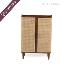 Gharaana Shoe Racks Vyut 45" Wooden Shoe Cabinet